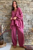 Suri Cushion Cotton Artist Smock Deep Rose